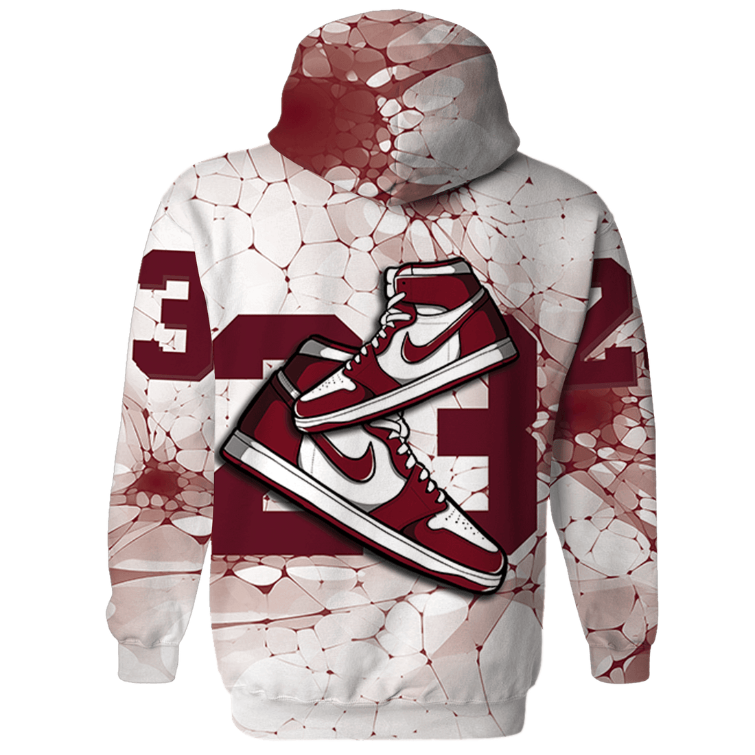 High White Team Red 1s Hoodie Match 23 Sneaker 3D All-Over Print - NastyJamz