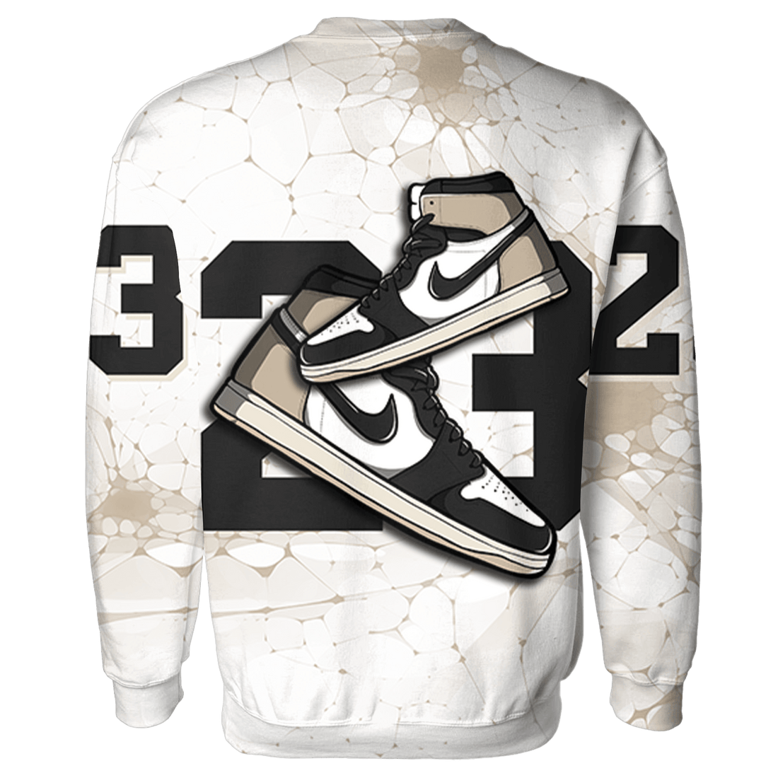 Latte 1s Sweatshirt Match 23 Sneaker 3D All-Over Print - NastyJamz