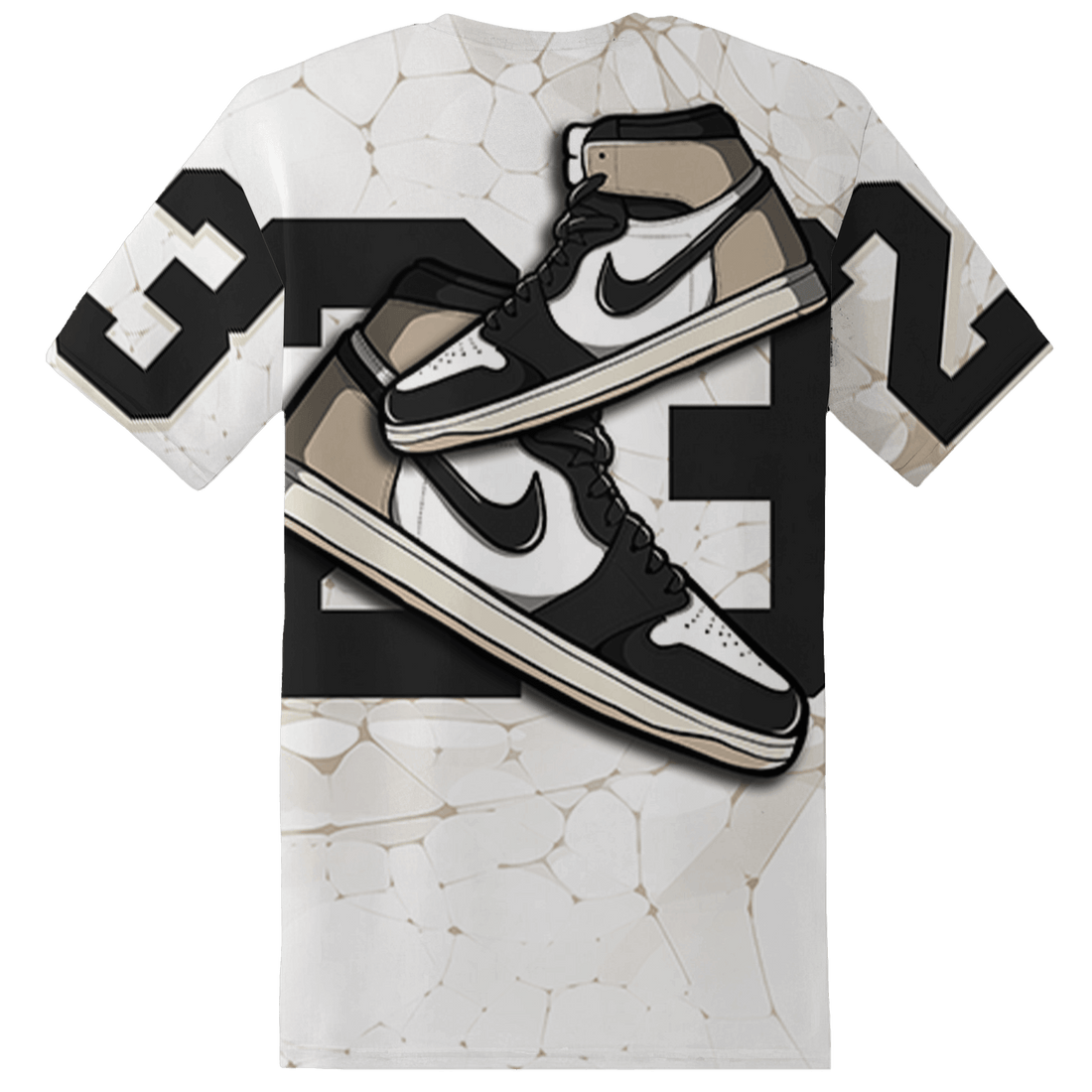 Latte 1s T Shirt Match 23 Sneaker 3D All-Over Print - NastyJamz