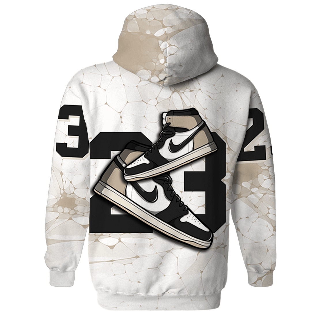 Latte 1s Hoodie Match 23 Sneaker 3D All-Over Print - NastyJamz