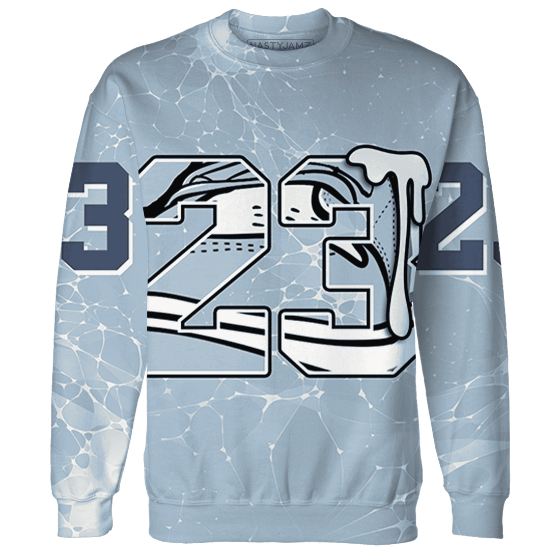 Mid Diffused Blue Grey 1s Sweatshirt Match 23 Sneaker 3D All-Over Print - NastyJamz