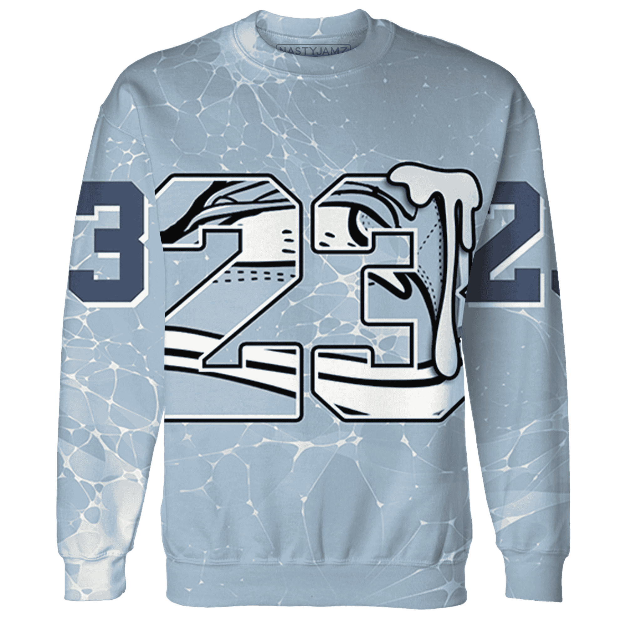 Mid Diffused Blue Grey 1s Sweatshirt Match 23 Sneaker 3D All-Over Print - NastyJamz