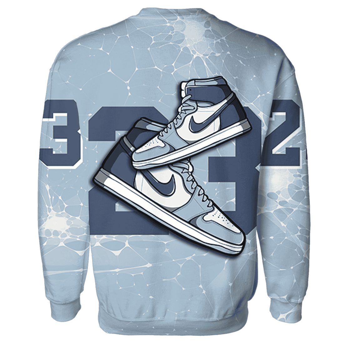 Mid Diffused Blue Grey 1s Sweatshirt Match 23 Sneaker 3D All-Over Print - NastyJamz