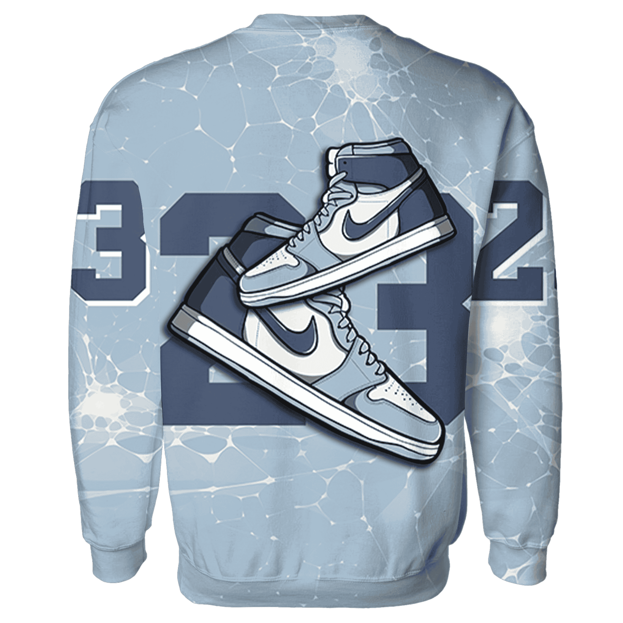 Mid Diffused Blue Grey 1s Sweatshirt Match 23 Sneaker 3D All-Over Print - NastyJamz