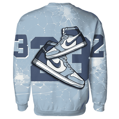 Mid Diffused Blue Grey 1s Sweatshirt Match 23 Sneaker 3D All-Over Print - NastyJamz