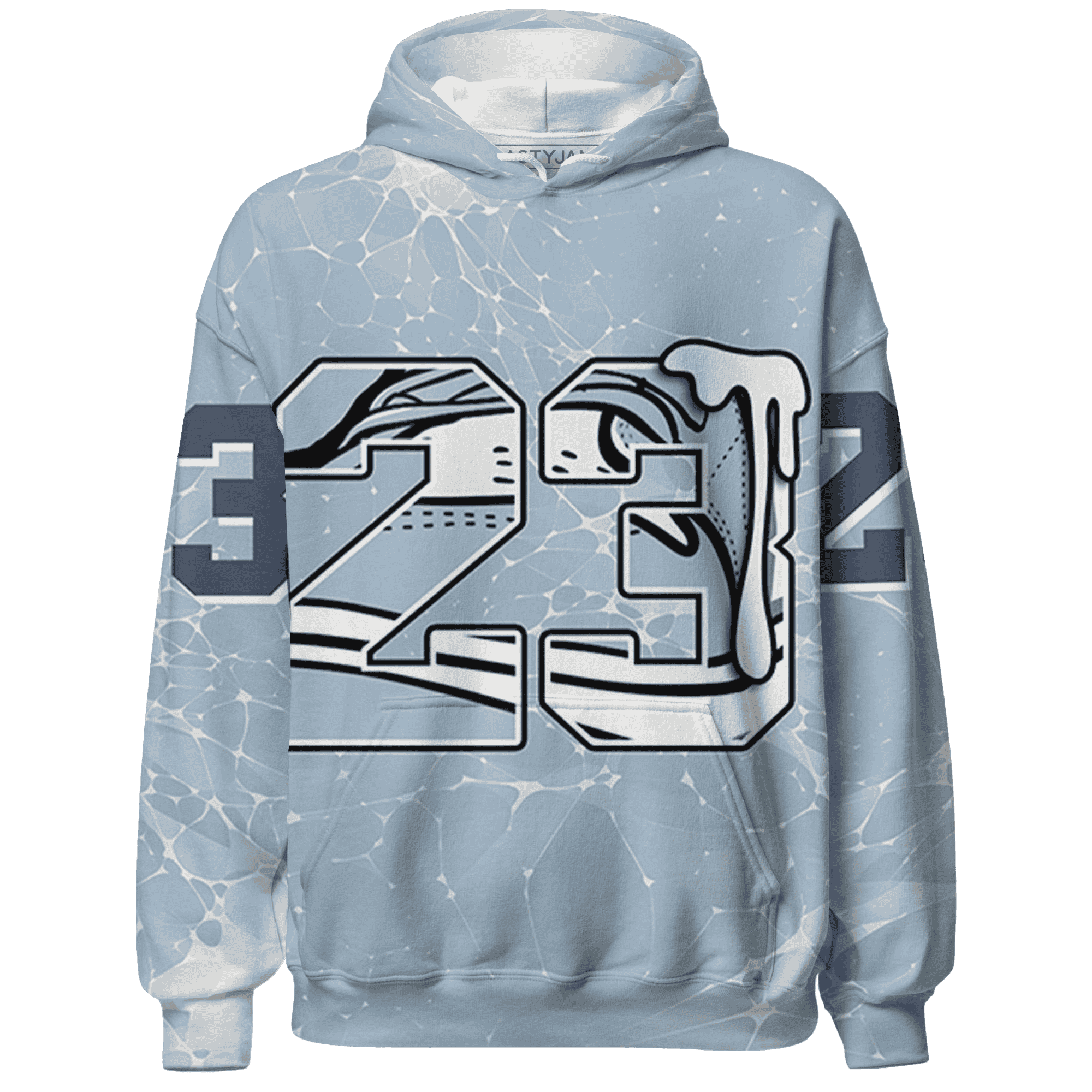 Mid Diffused Blue Grey 1s Hoodie Match 23 Sneaker 3D All-Over Print - NastyJamz