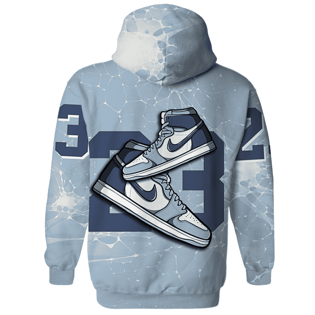 Mid Diffused Blue Grey 1s Hoodie Match 23 Sneaker 3D All-Over Print - NastyJamz