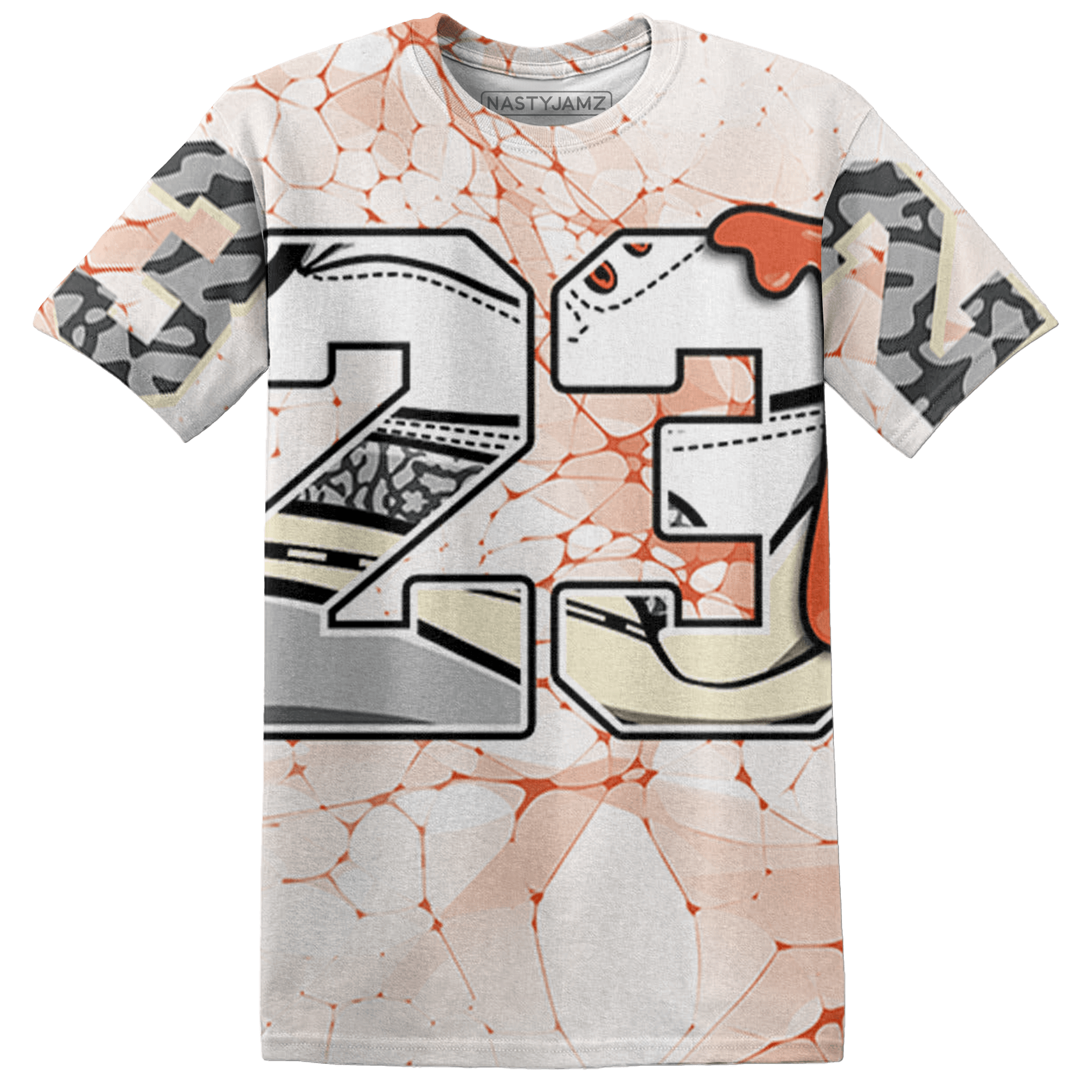 Georgia Peach 3s T Shirt Match 23 Sneaker 3D All-Over Print - NastyJamz
