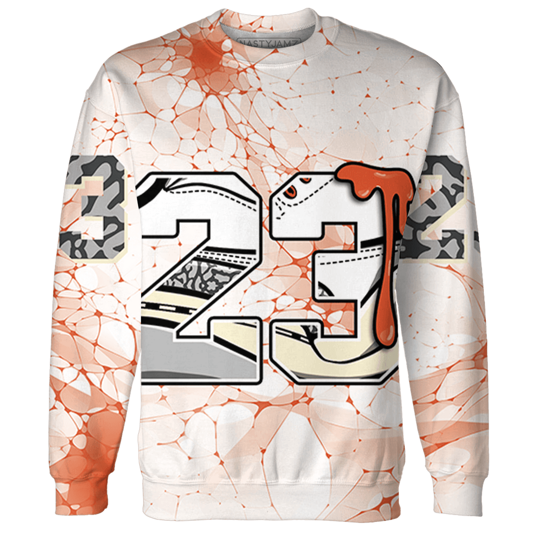Georgia Peach 3s Sweatshirt Match 23 Sneaker 3D All-Over Print - NastyJamz