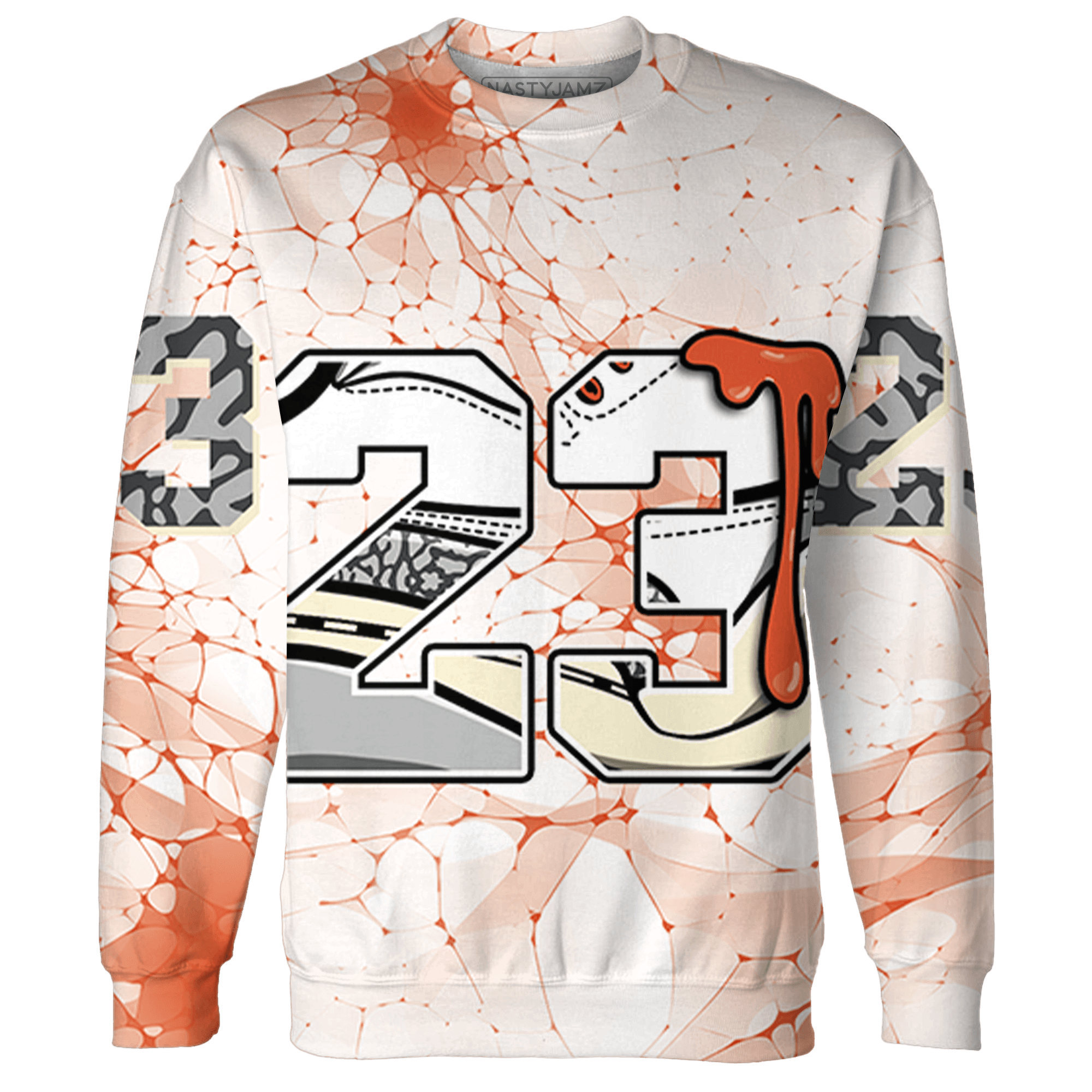 Georgia Peach 3s Sweatshirt Match 23 Sneaker 3D All-Over Print - NastyJamz