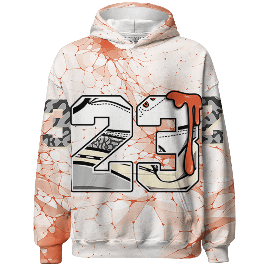 Georgia Peach 3s Hoodie Match 23 Sneaker 3D All-Over Print - NastyJamz
