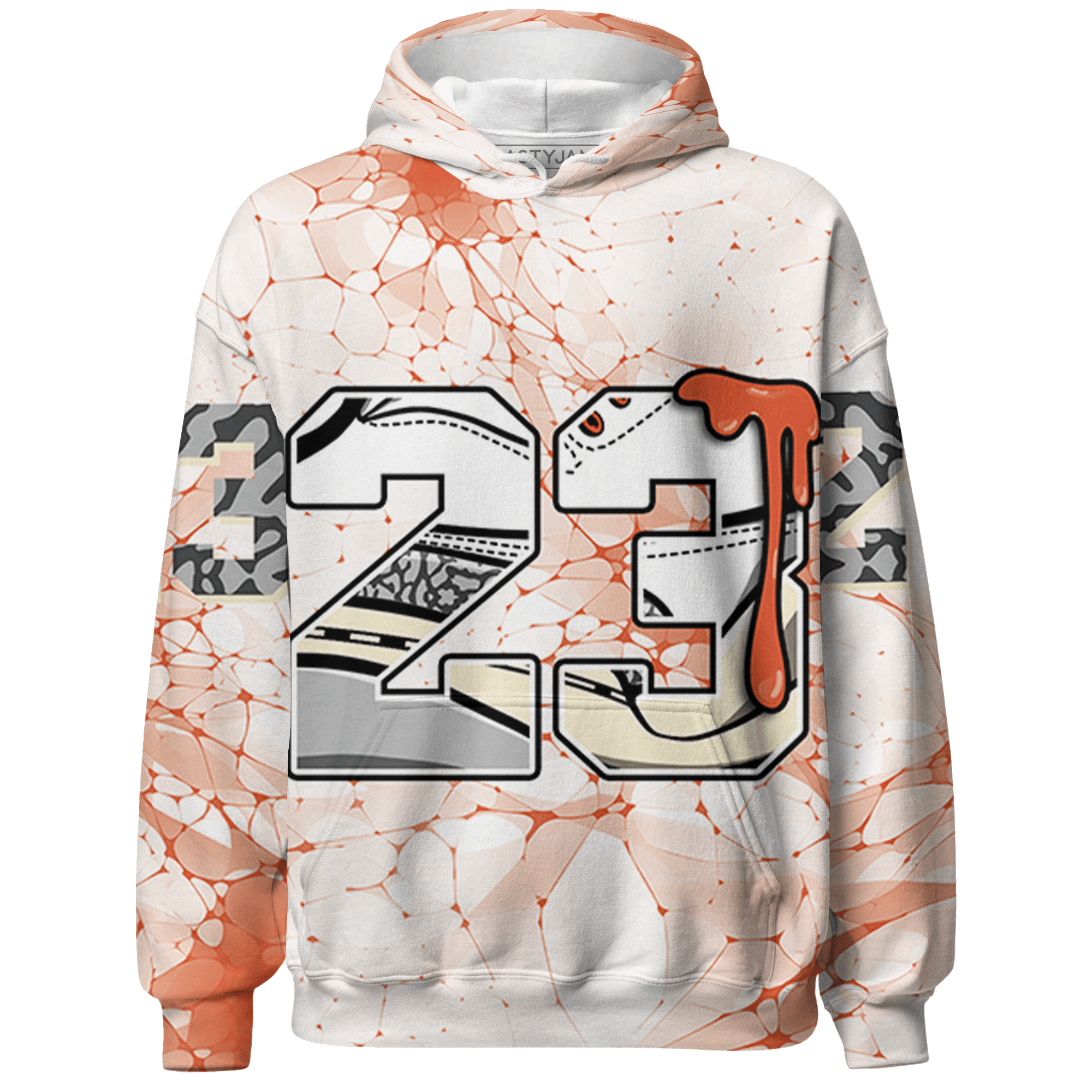 Georgia Peach 3s Hoodie Match 23 Sneaker 3D All-Over Print - NastyJamz