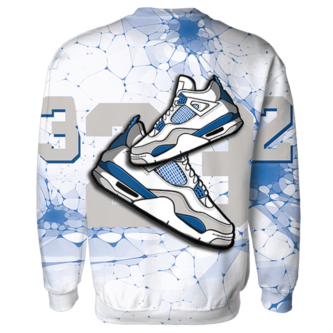 Industrial Blue 4s Sweatshirt Match 23 Sneaker 3D All-Over Print - NastyJamz