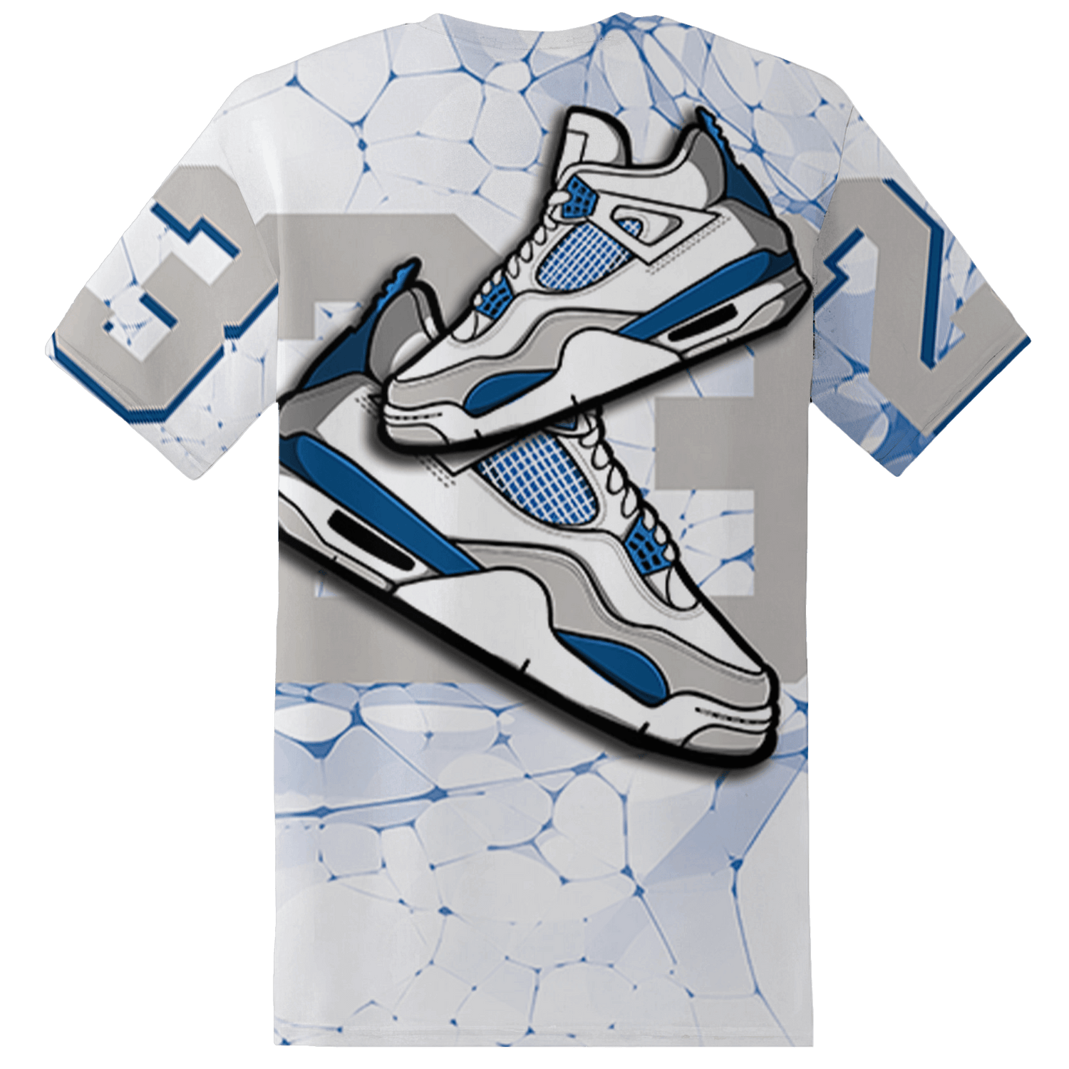 Industrial Blue 4s T Shirt Match 23 Sneaker 3D All-Over Print - NastyJamz