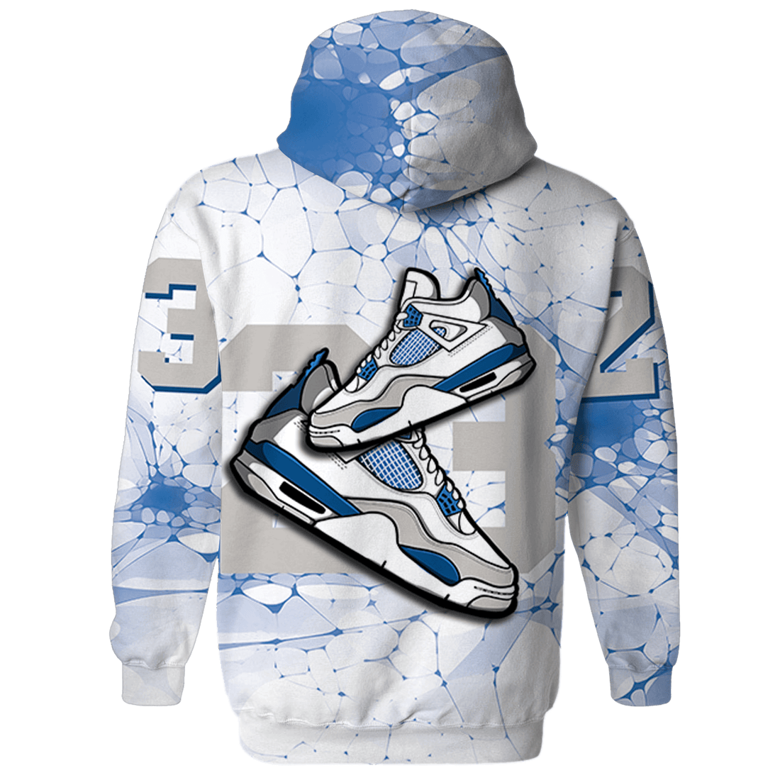 Industrial Blue 4s Hoodie Match 23 Sneaker 3D All-Over Print - NastyJamz