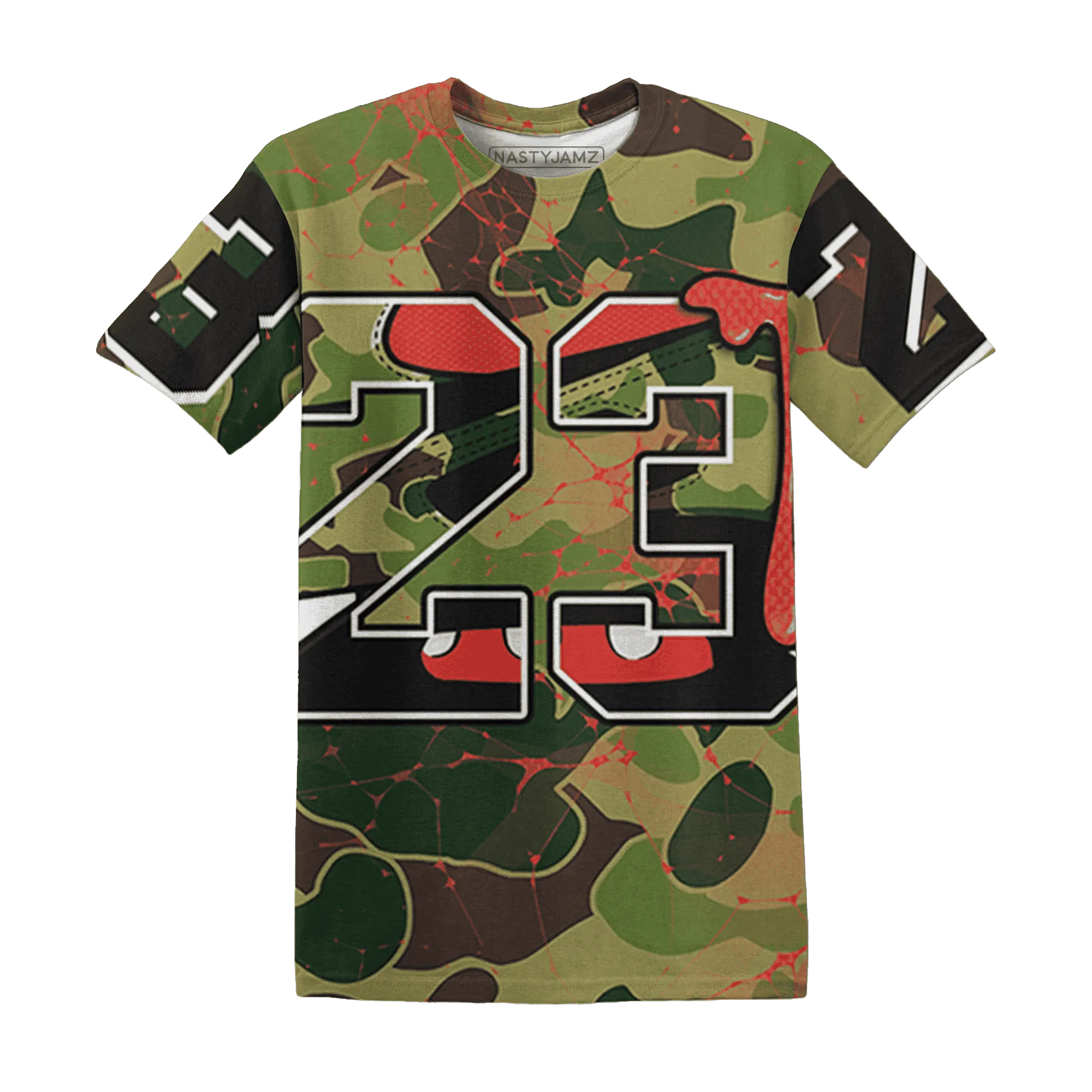 AM-90-Dark-Sage-Solar-Red-NastyJamz-T-Shirt-Match-23-Sneaker-3D
