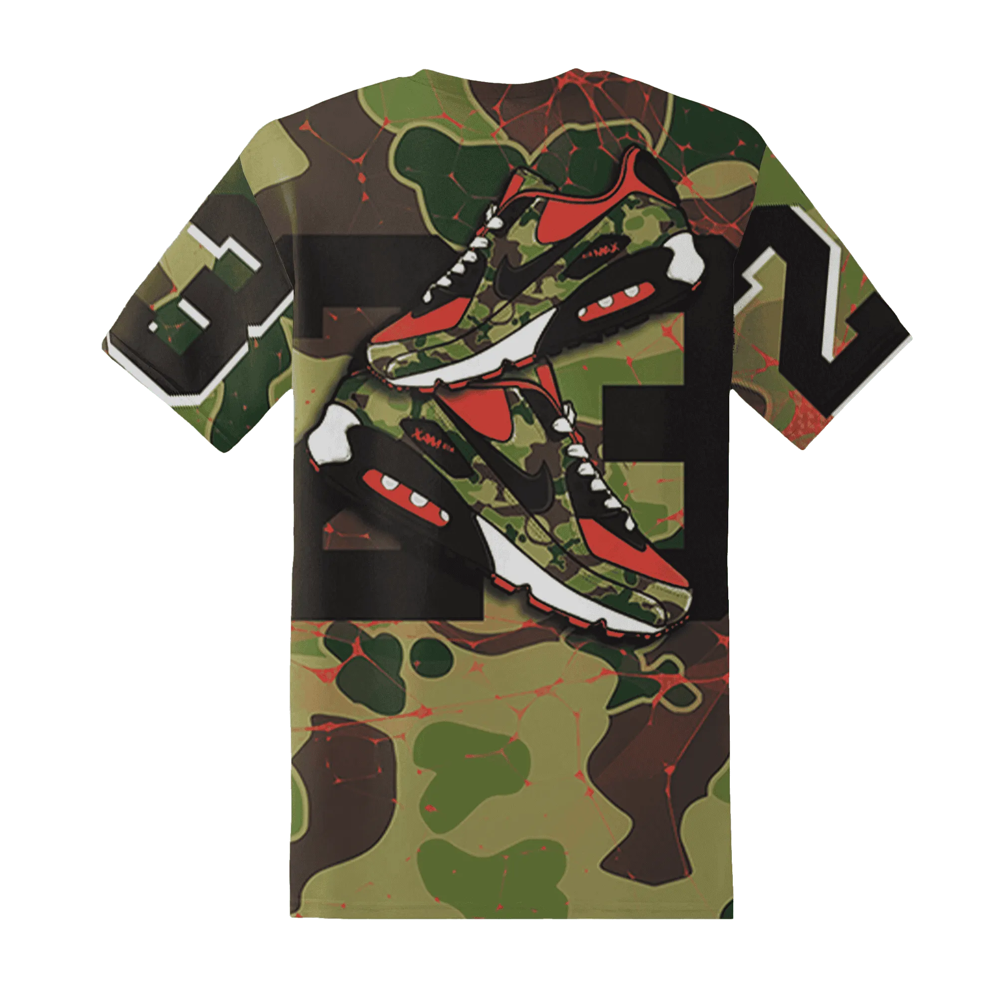 AM-90-Dark-Sage-Solar-Red-NastyJamz-T-Shirt-Match-23-Sneaker-3D