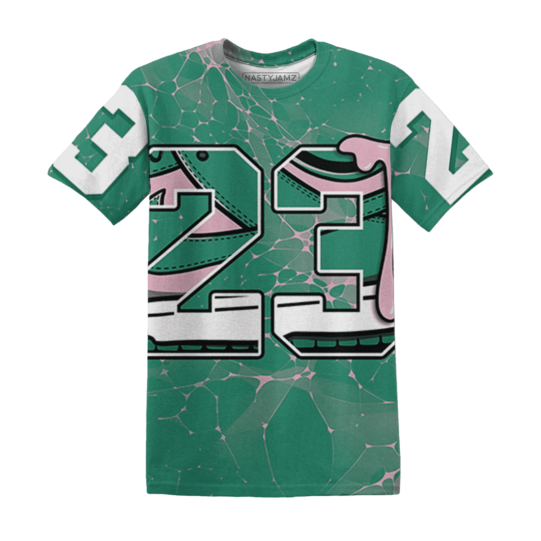 Dunk-Pink-Malachite-Medium-Soft-Low-Sail-T-Shirt-Match-23-Sneaker-3D