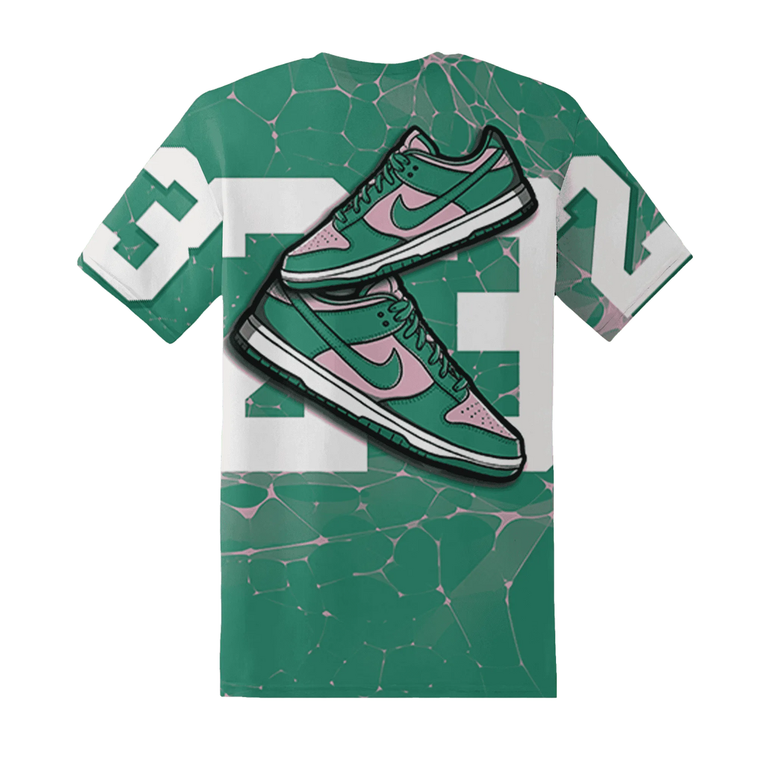 Dunk-Pink-Malachite-Medium-Soft-Low-Sail-T-Shirt-Match-23-Sneaker-3D