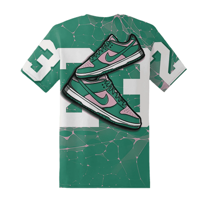 Dunk-Pink-Malachite-Medium-Soft-Low-Sail-T-Shirt-Match-23-Sneaker-3D