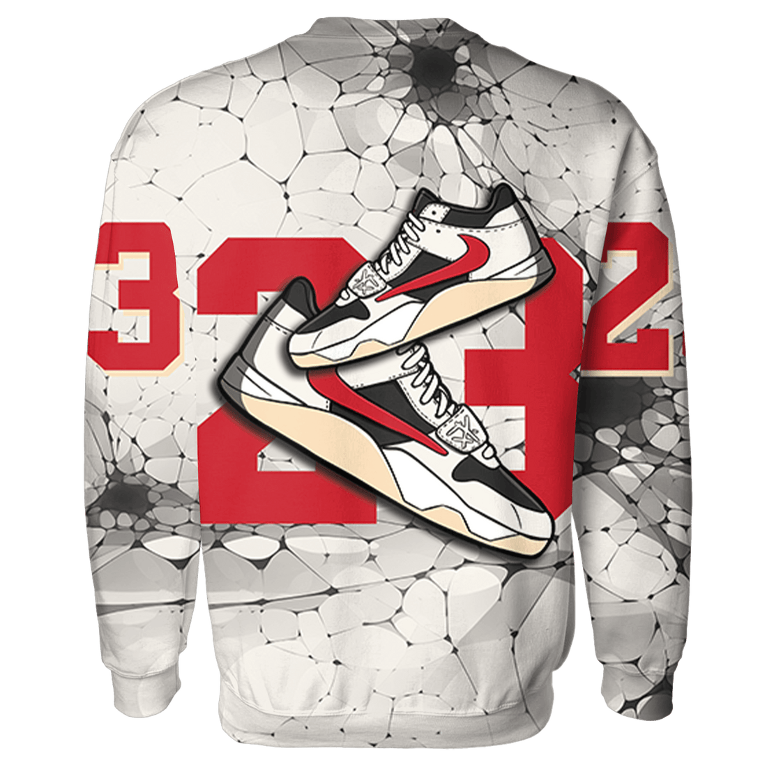 Jumman Jack University Red Sweatshirt Match 23 Sneaker 3D All-Over Print - NastyJamz
