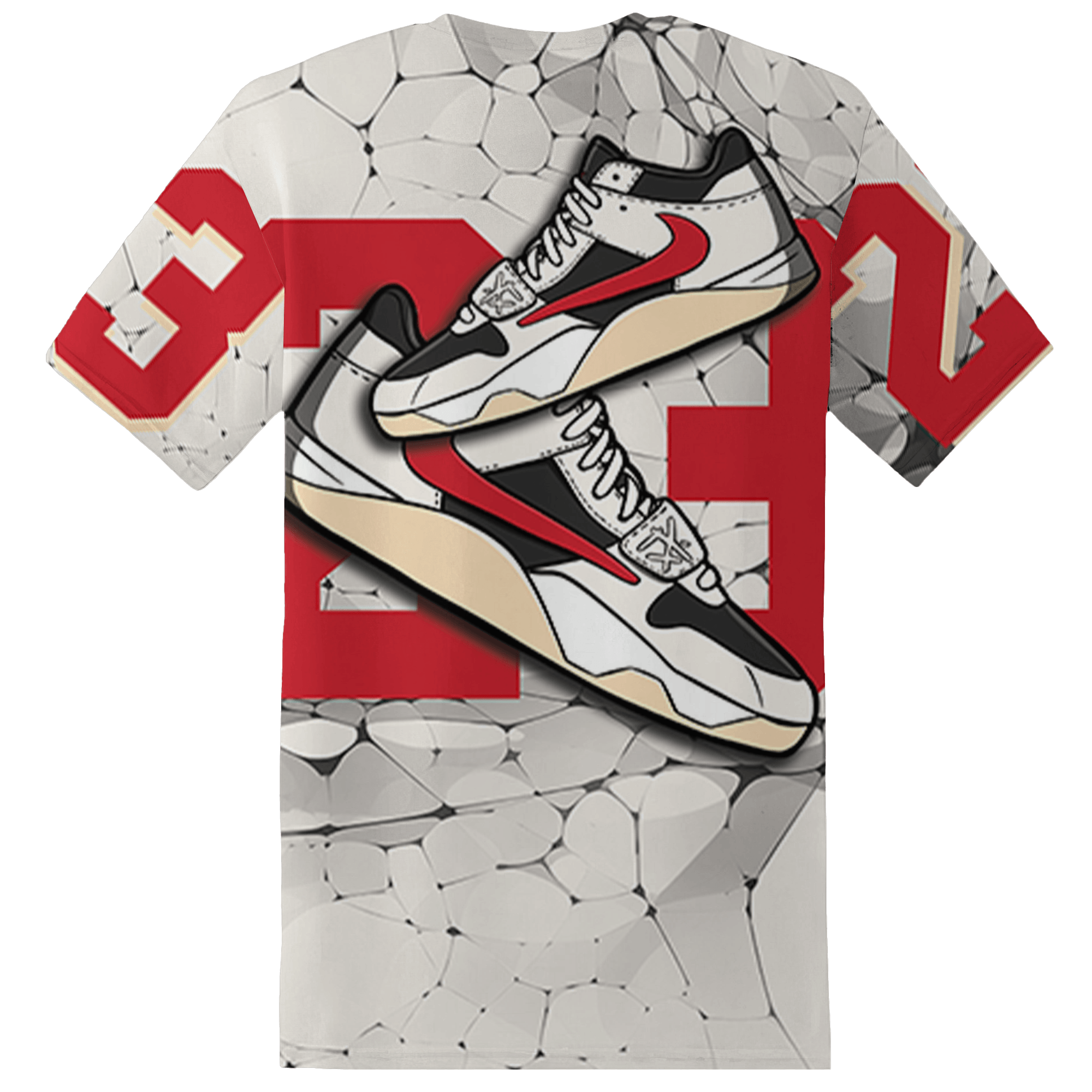 Jumman Jack University Red T Shirt Match 23 Sneaker 3D All-Over Print - NastyJamz