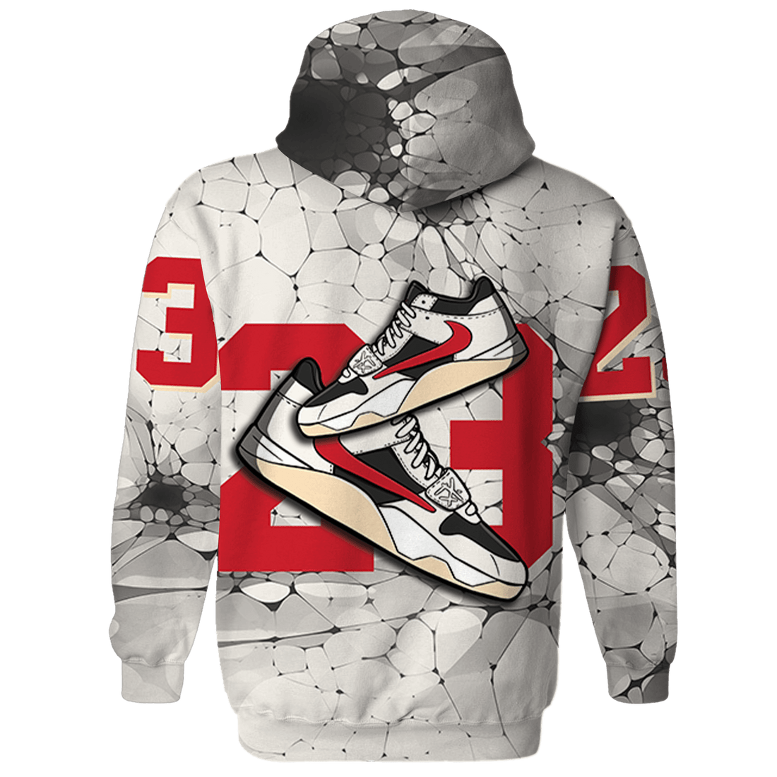 Jumman Jack University Red Hoodie Match 23 Sneaker 3D All-Over Print - NastyJamz