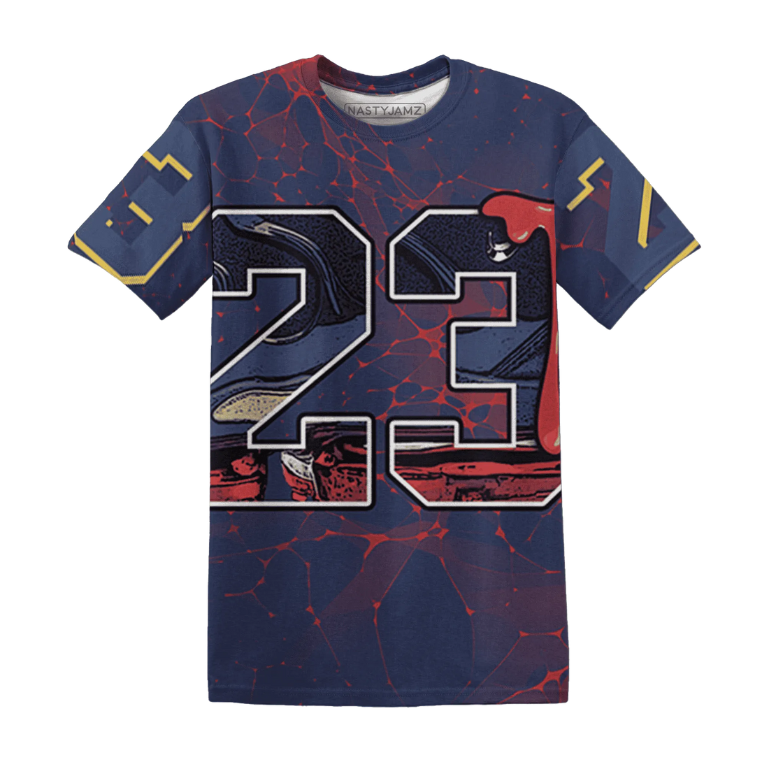 VaporMax-Air-Plus-Midnight-Navy-Gold-Black-T-Shirt-Match-23-Sneaker-3D