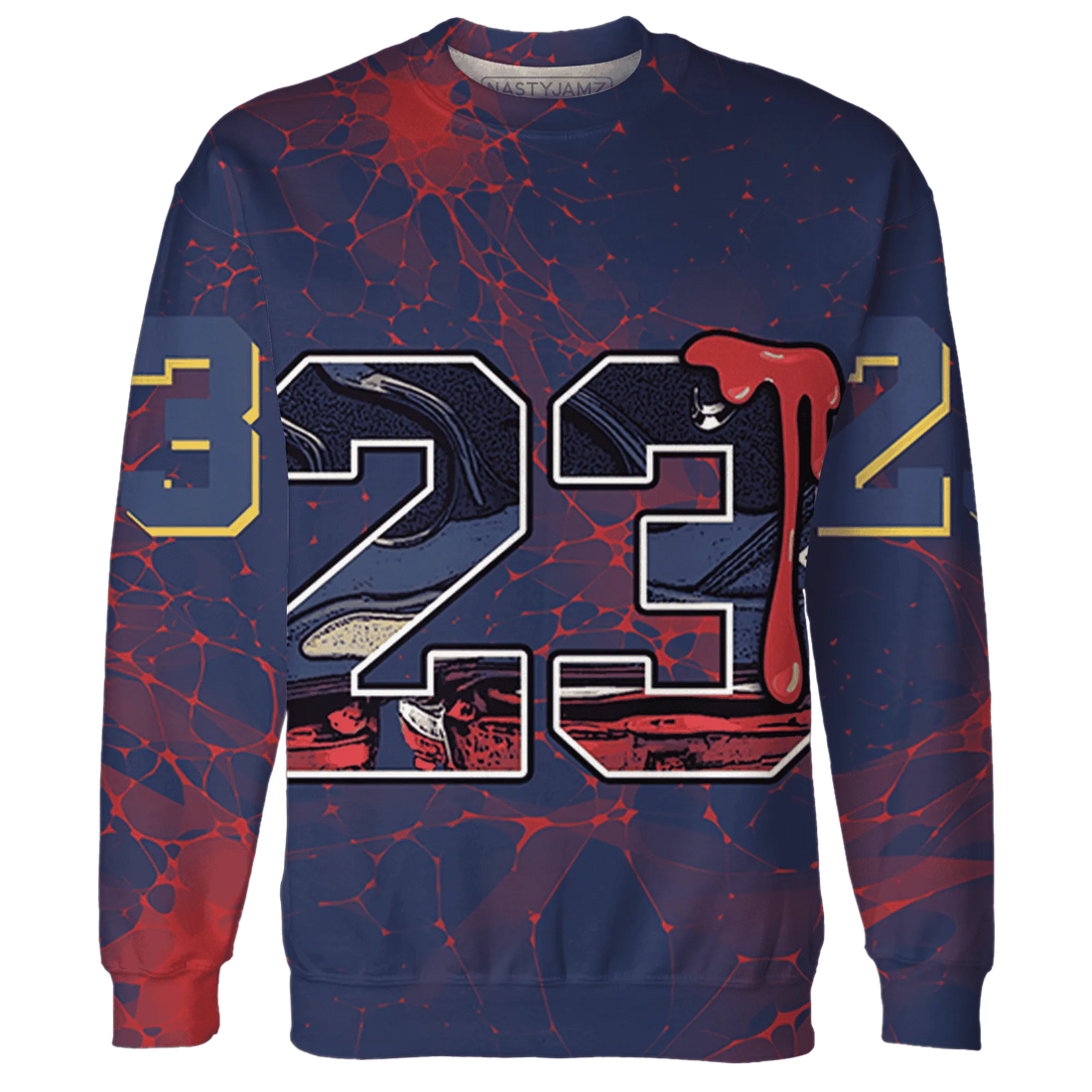 VaporMax-Air-Plus-Midnight-Navy-Gold-Black-Sweatshirt-Match-23-Sneaker-3D