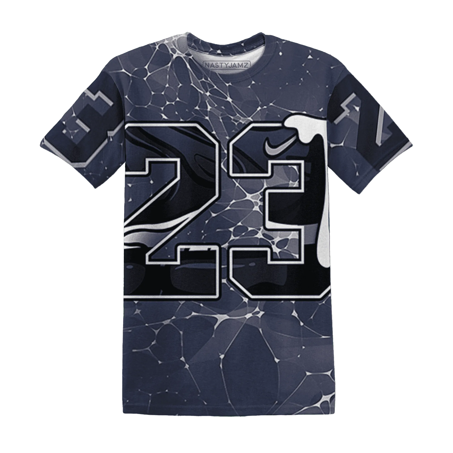 VaporMax-Plus-Midnight-Navy-White-Metallic-Silver-NastyJamz-T-Shirt-Match-23-Sneaker-3D