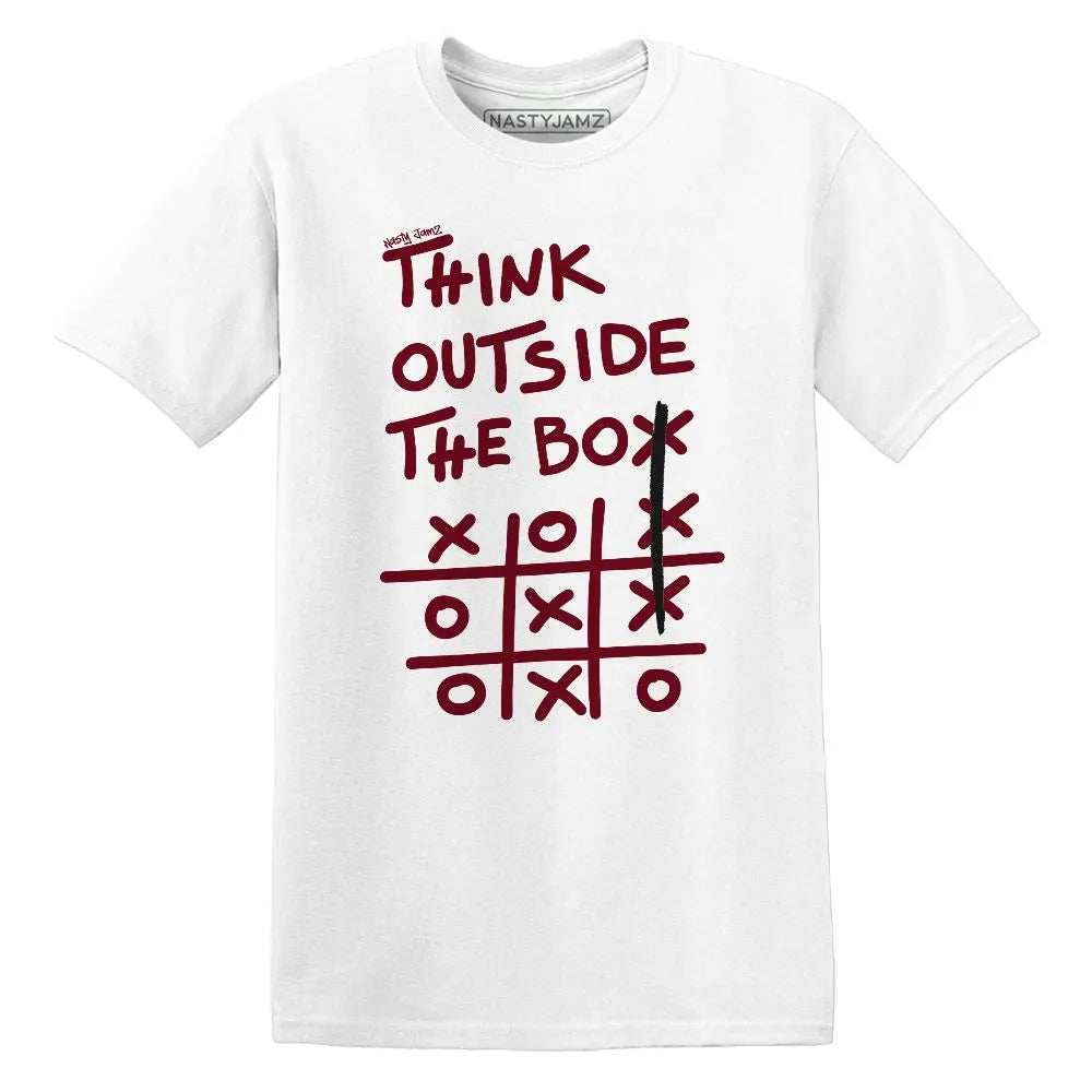 Think Outside The Box AJ 1 White Team Red NastyJamz Website T-Shirt 2D