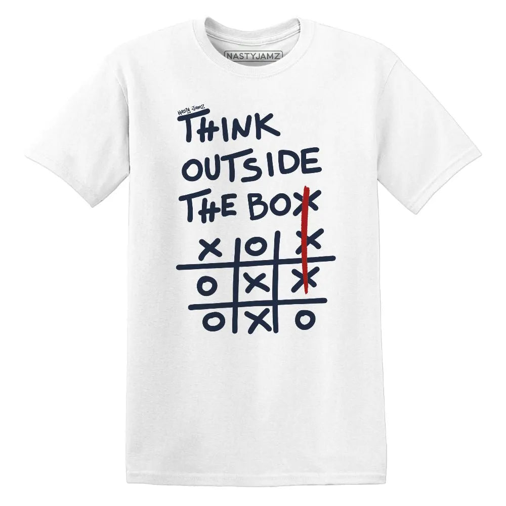 Think Outside The Box AJ 6 White Navy NastyJamz Website T-Shirt 2D