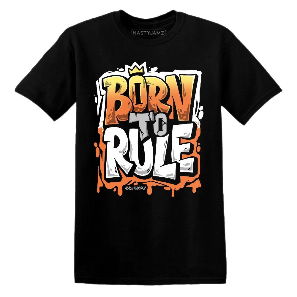 Born To Rule AM TW White Orange NastyJamz Website T-Shirt 2D