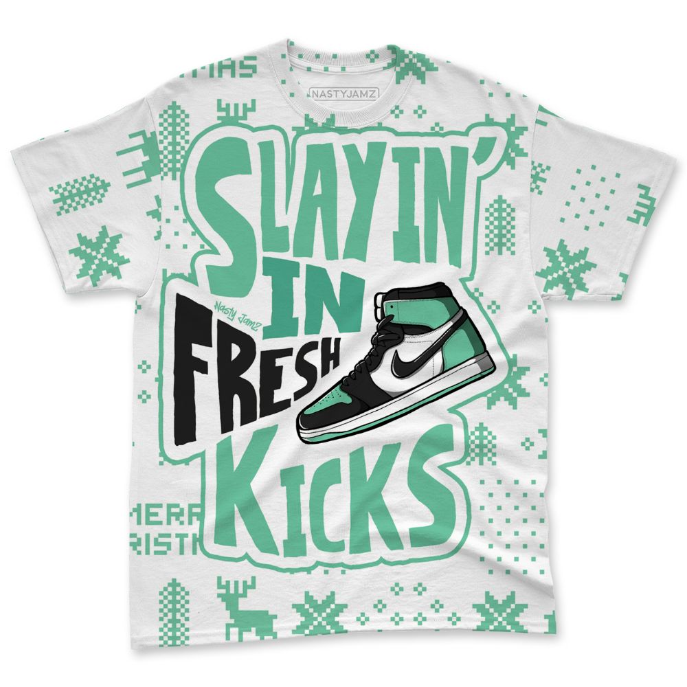 Green-Glow-1s-NastyJamz-T-Shirt-Match-Slayin-Kicks-All-Over-Print