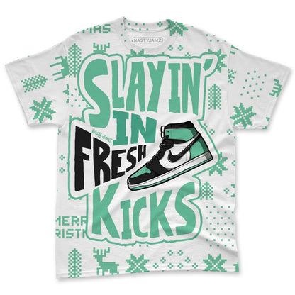 Green-Glow-1s-NastyJamz-T-Shirt-Match-Slayin-Kicks-All-Over-Print