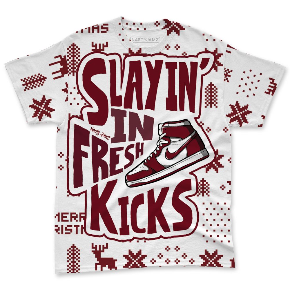 White-Team-Red-1s-NastyJamz-T-Shirt-Match-Slayin-Kicks-All-Over-Print