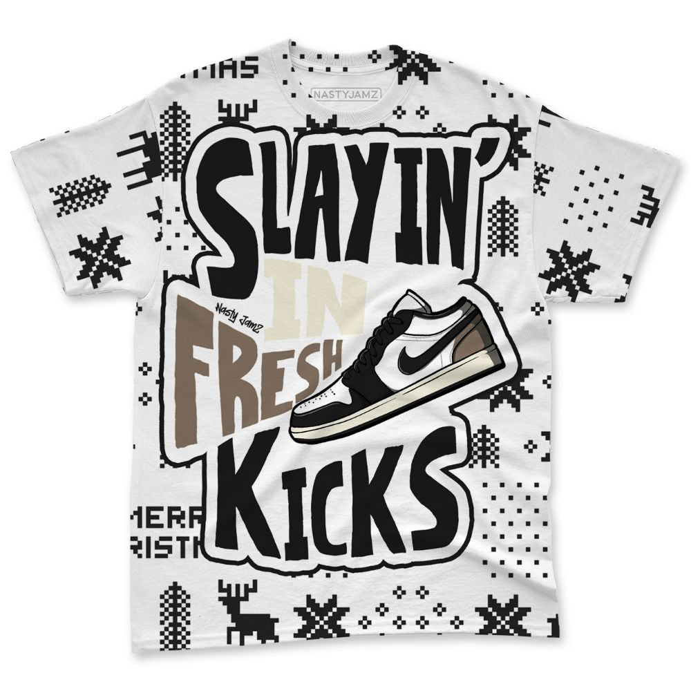 Low-Mocha-1s-NastyJamz-T-Shirt-Match-Slayin-Kicks-All-Over-Print