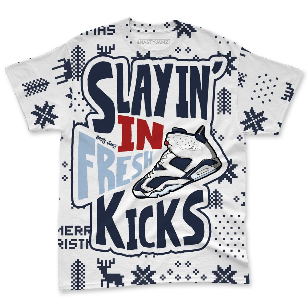 White-Navy-6s-NastyJamz-T-Shirt-Match-Slayin-Kicks-All-Over-Print