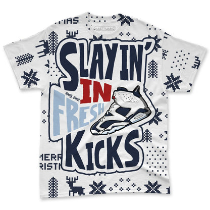 White-Navy-6s-NastyJamz-T-Shirt-Match-Slayin-Kicks-All-Over-Print