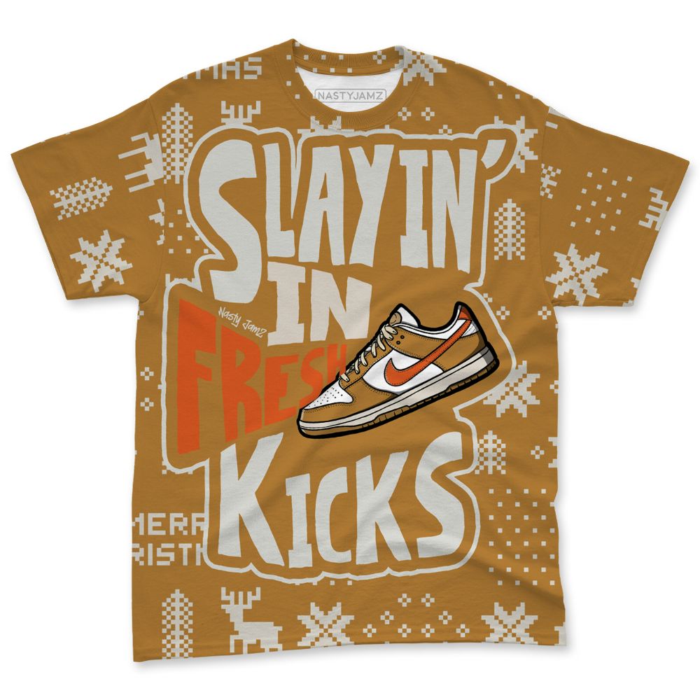 Dunk-Low-Retro-Wheat-Orange-NastyJamz-T-Shirt-Match-Slayin-Kicks-All-Over-Print