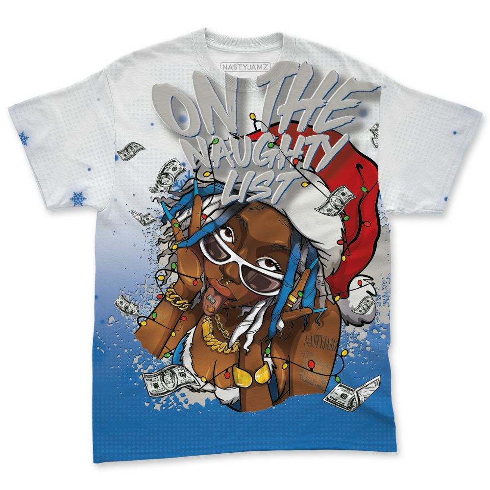 Industrial-Blue-4s-NastyJamz-T-Shirt-Match-Smas-Naughty-List-All-Over-Print