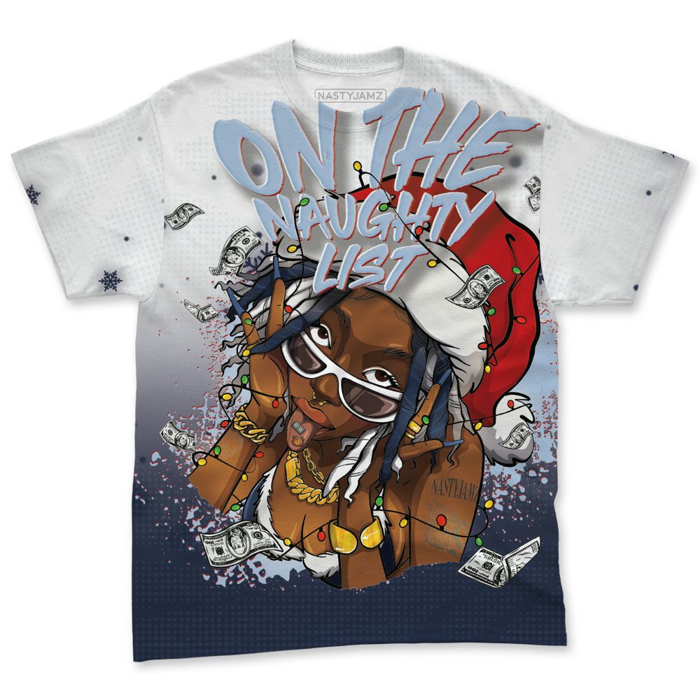 White-Navy-6s-NastyJamz-T-Shirt-Match-Smas-Naughty-List-All-Over-Print