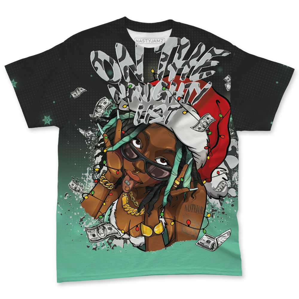 Green-Glow-3s-NastyJamz-T-Shirt-Match-Smas-Naughty-List-All-Over-Print