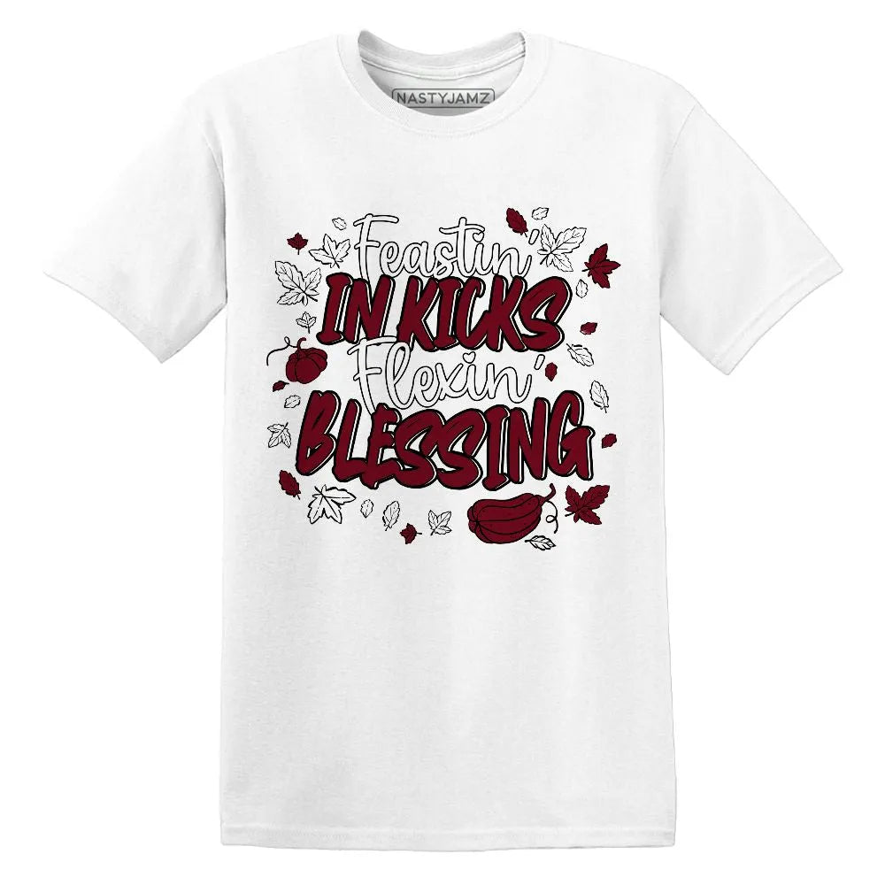 Kicks Feasting.AJ 1 White Team Red NastyJamz Website T-Shirt 2D