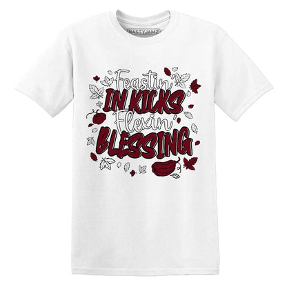 Kicks Feasting.AJ 1 White Team Red NastyJamz Website T-Shirt 2D