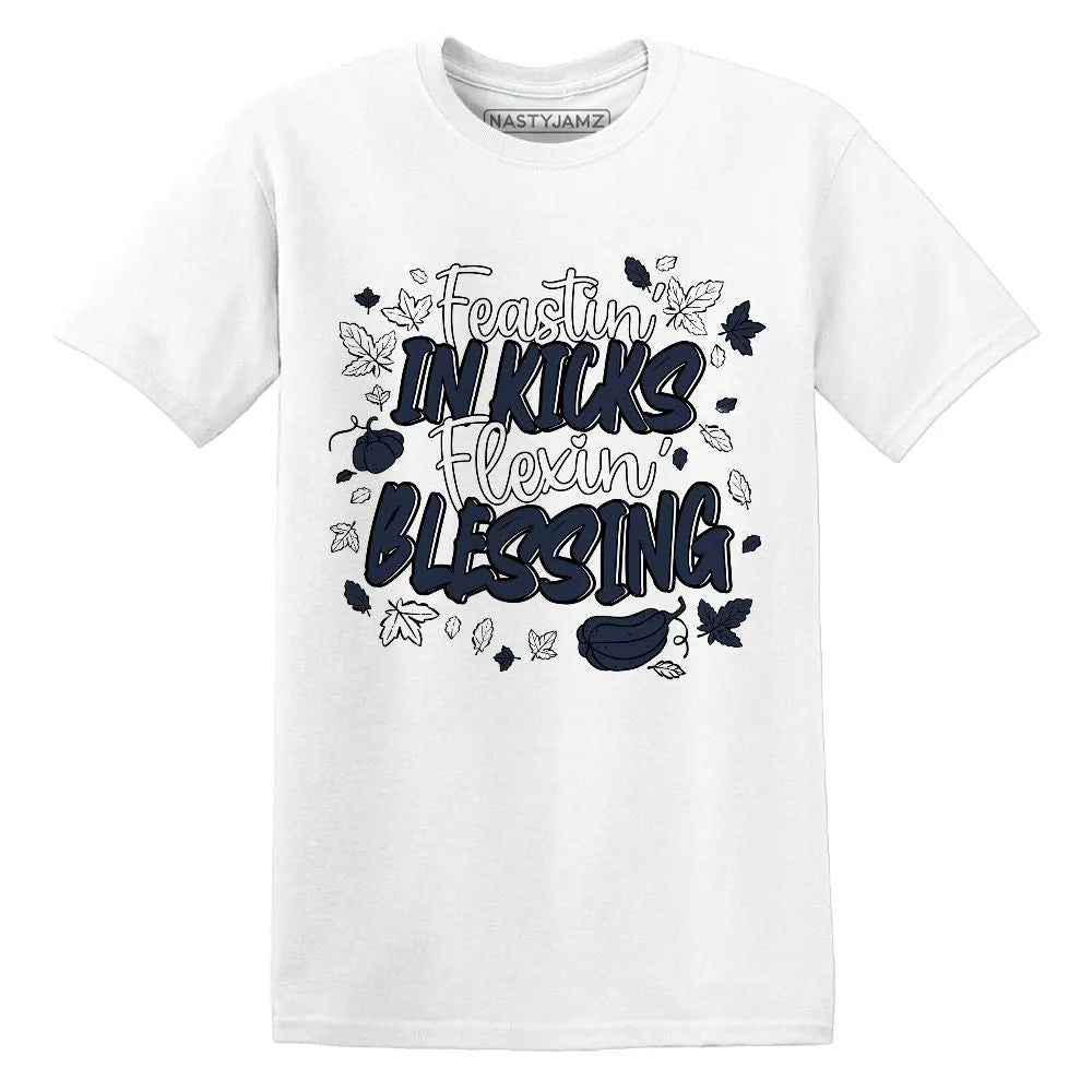 Kicks Feasting.AJ 6 White Navy NastyJamz Website T-Shirt 2D
