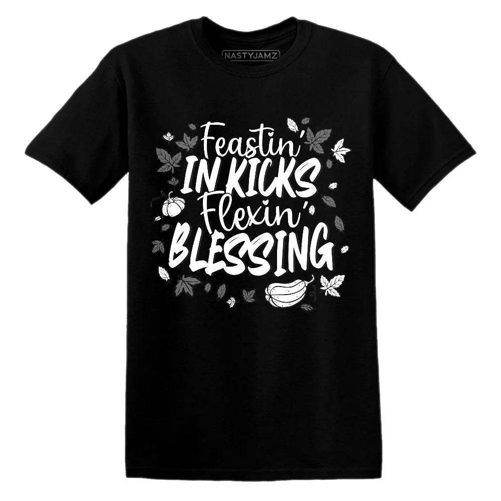 Kicks Feasting.AJ 4 White Thunder NastyJamz Website T-Shirt 2D