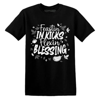 Kicks Feasting.AJ 4 White Thunder NastyJamz Website T-Shirt 2D