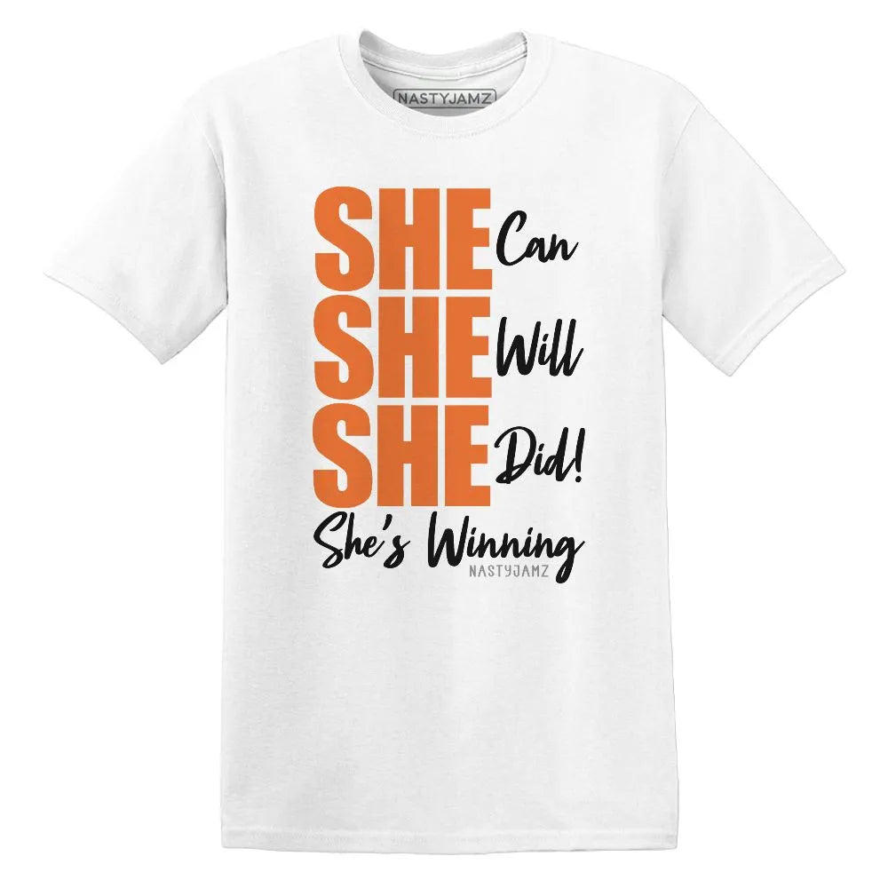 SHE AM TW White Orange NastyJamz Website T-Shirt 2D