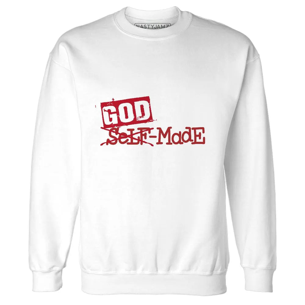 Black-Toe-Reimagined-1s-Red-White-NastyJamz-Sweatshirt-Match-Godmade